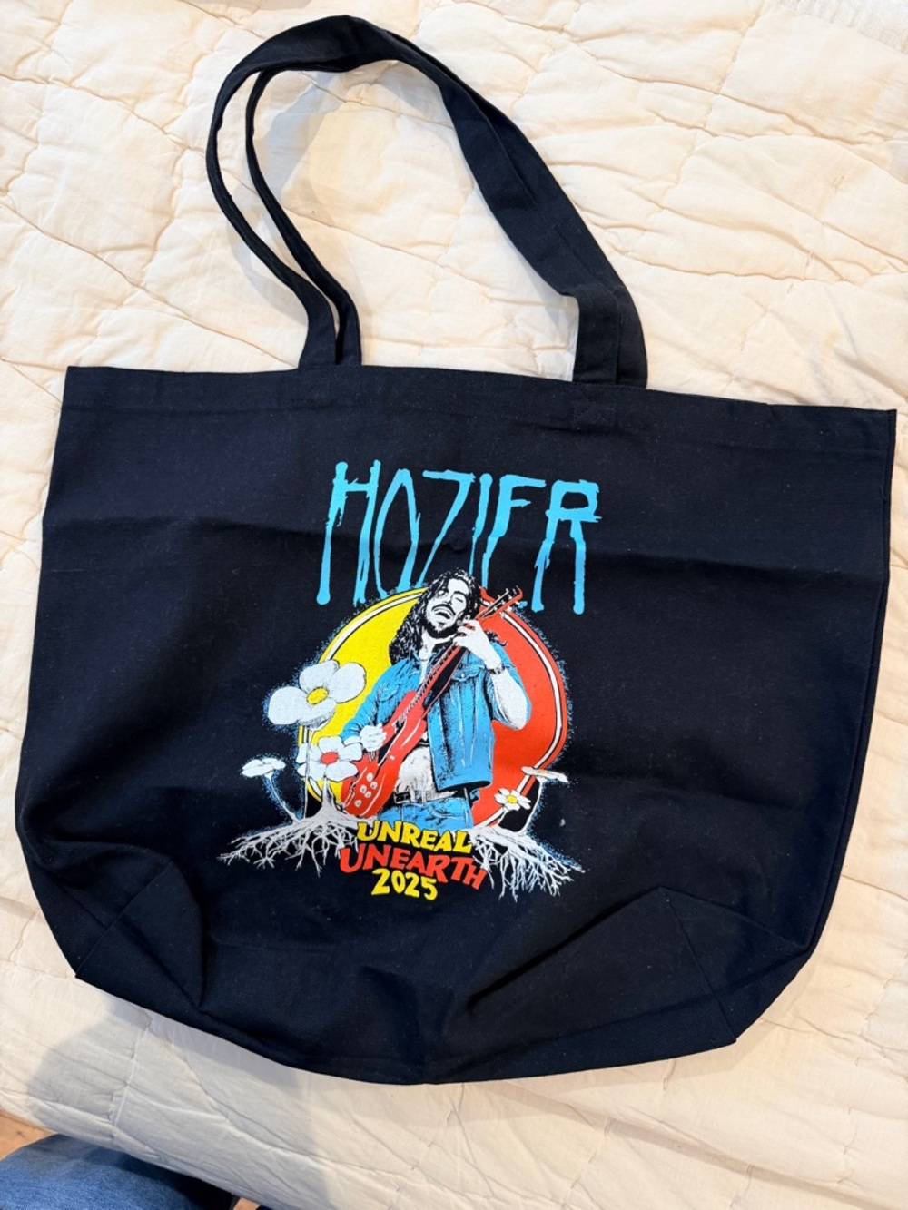 Hozier 'Unreal Unearth 2025' World Tour Black Graphic Tote